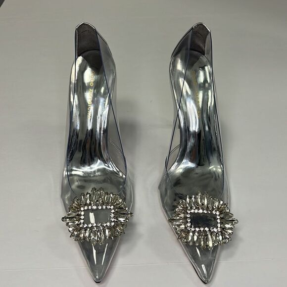 Good American Women’s Glass Cinder-f*cking-rella Pump Size 10 - Picture 4 of 10